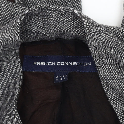 French Connection Grey Blazer Women Size 8 Wool Tweed