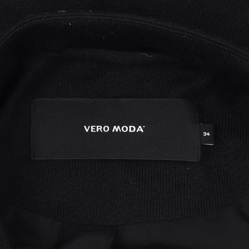 Vero Moda Women's Black Long Coat, Size 6, Lined