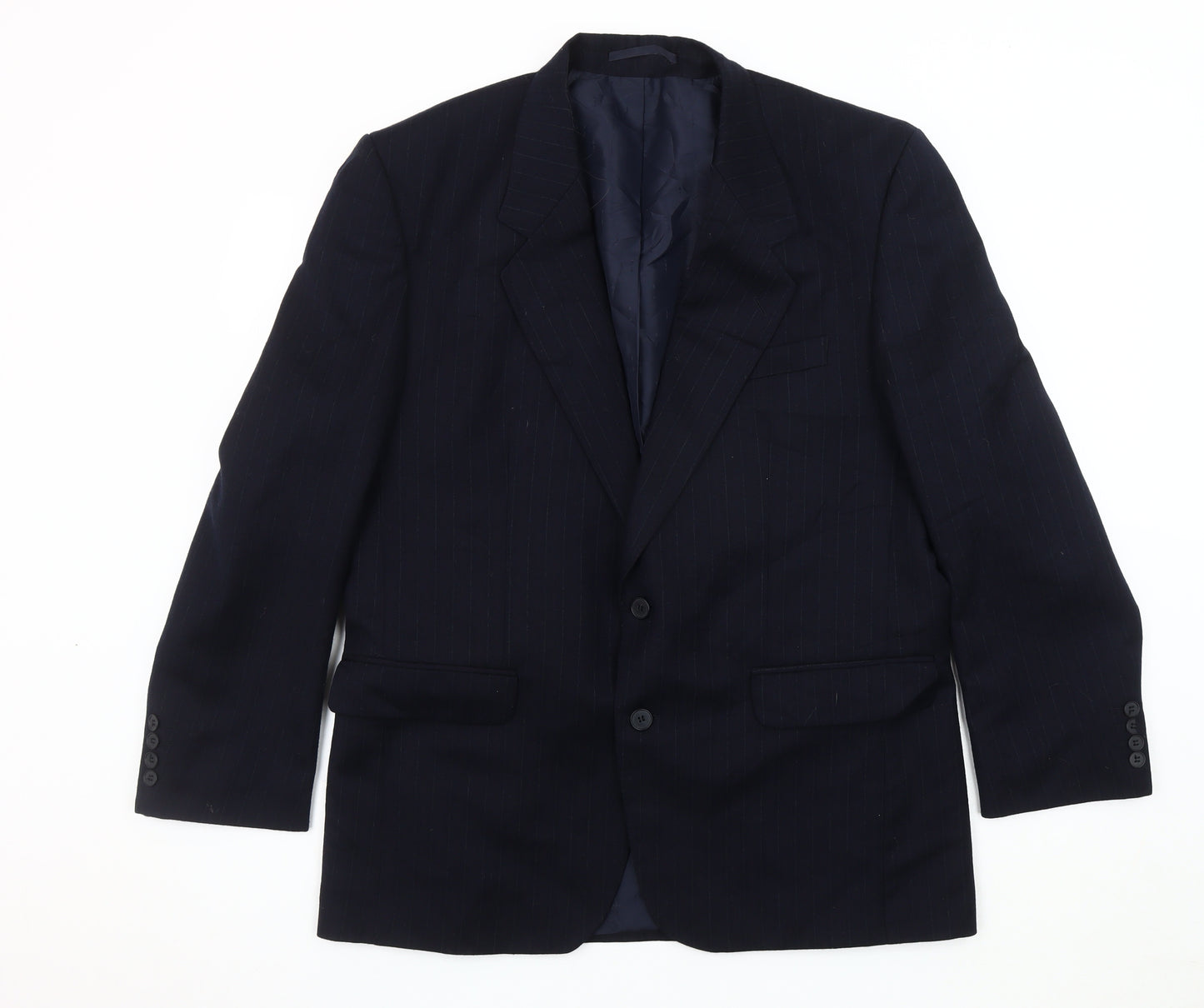 Centaur Men's Blue Wool Blazer 42 Regular Striped