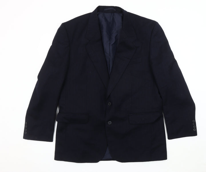 Centaur Men's Blue Wool Blazer 42 Regular Striped