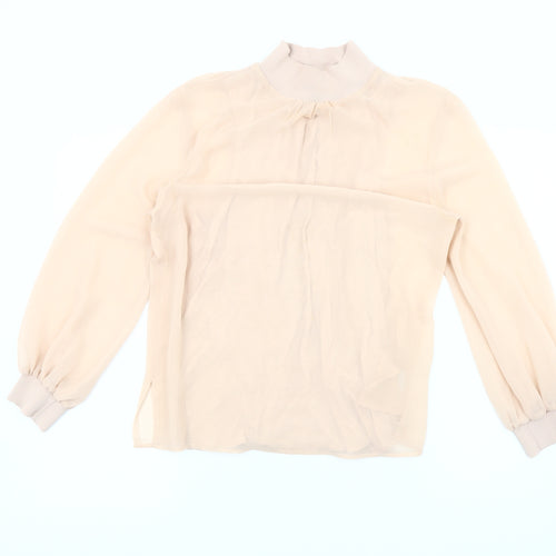Reiss Women's Beige High Neck Blouse - Size S
