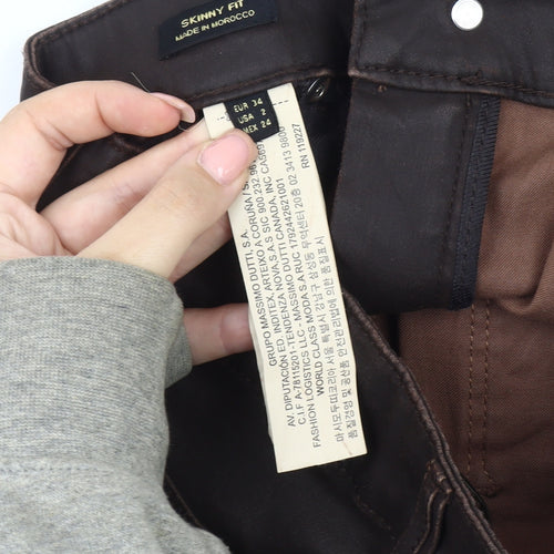 Massimo Dutti Women's Brown Skinny Jegging XS