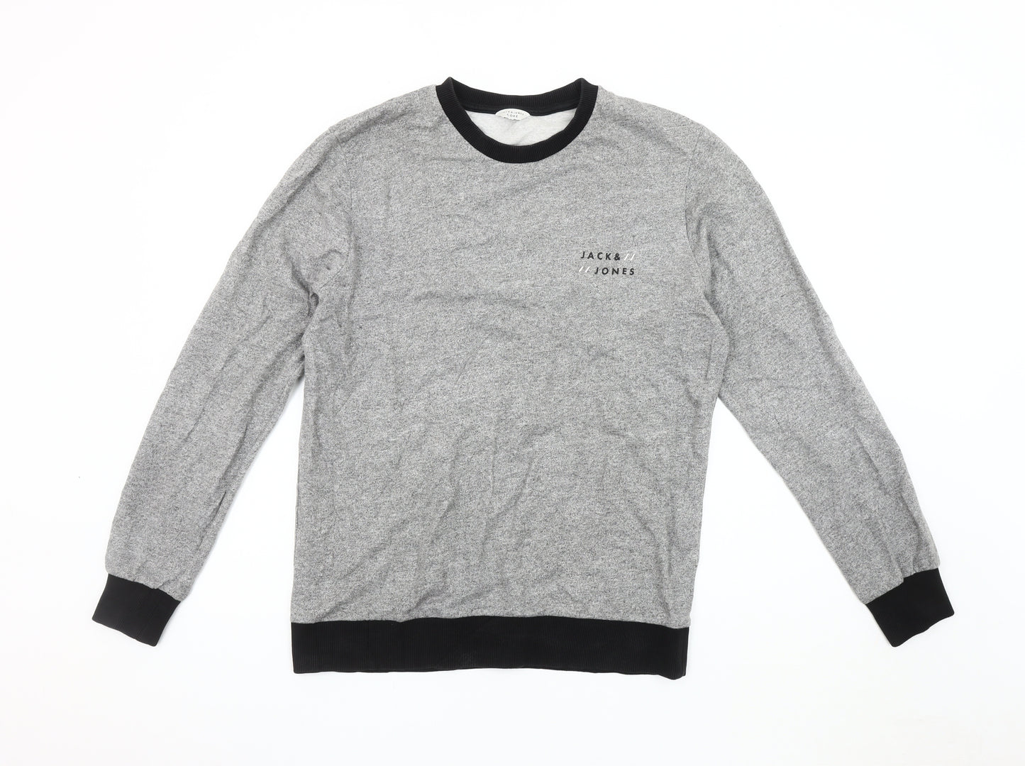 Jack & Jones Men’s Grey Pullover Jumper, Large, Crew Neck