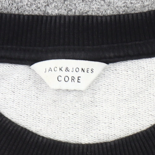Jack & Jones Men’s Grey Pullover Jumper, Large, Crew Neck