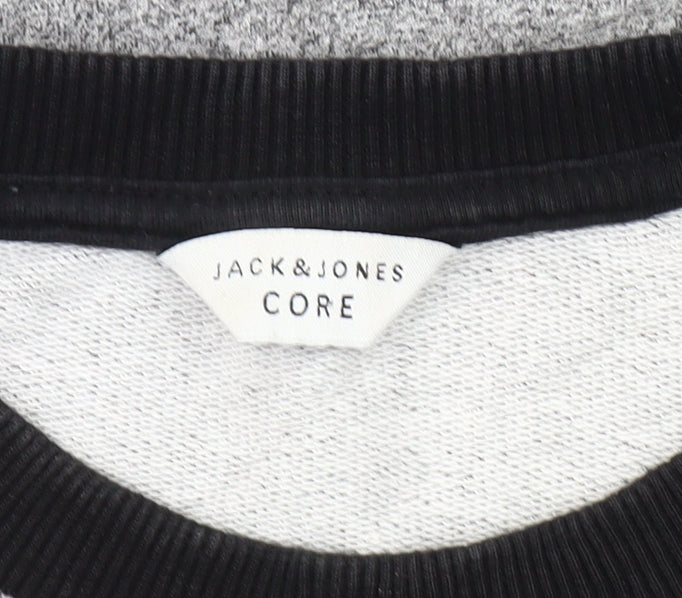 Jack & Jones Men’s Grey Pullover Jumper, Large, Crew Neck