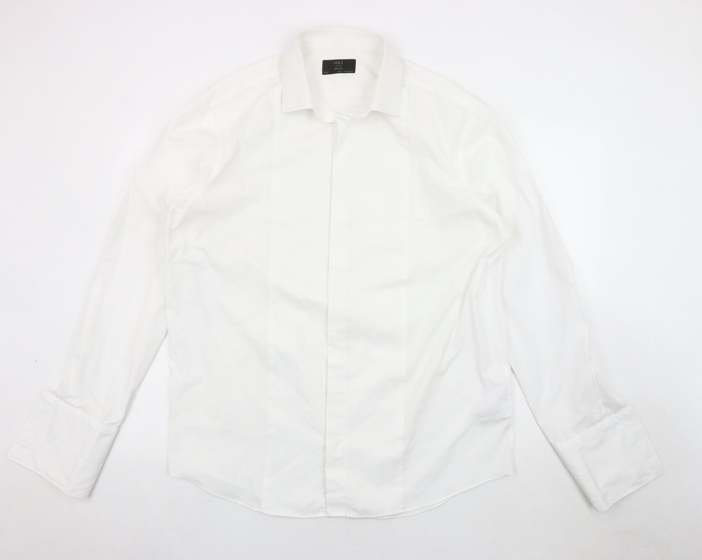 Marks and Spencer Men's White Dress Shirt, 16.5 Regular