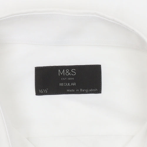 Marks and Spencer Men's White Dress Shirt, 16.5 Regular