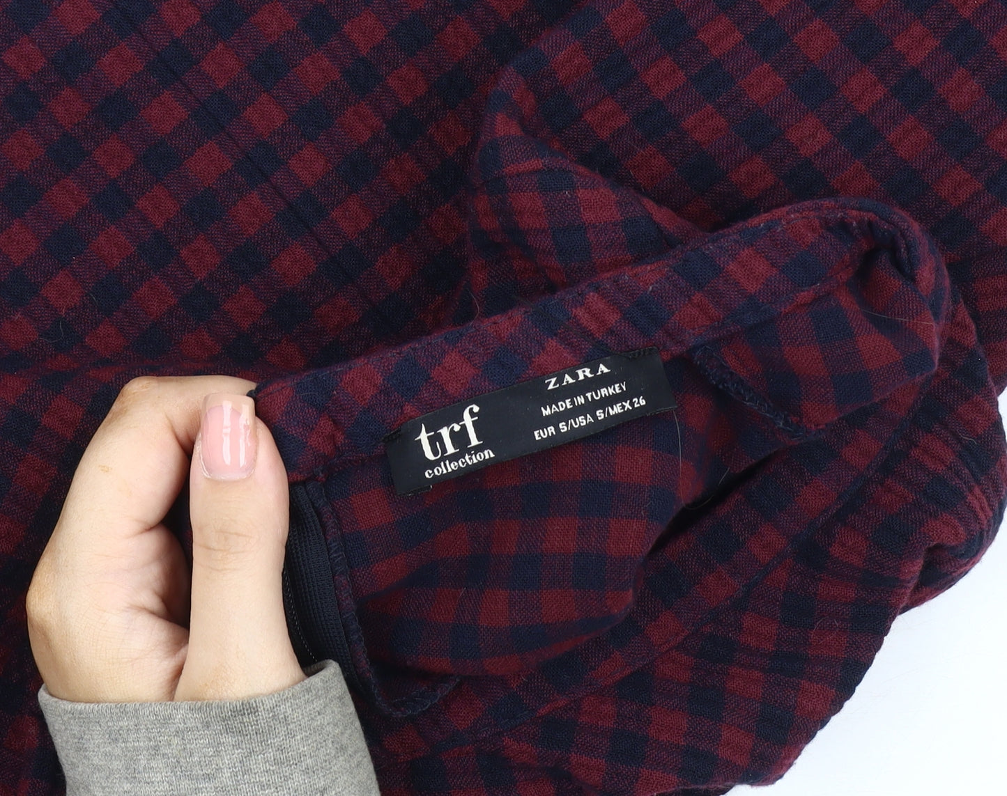 Zara Womens Red Check Jumper, Size S, Casual