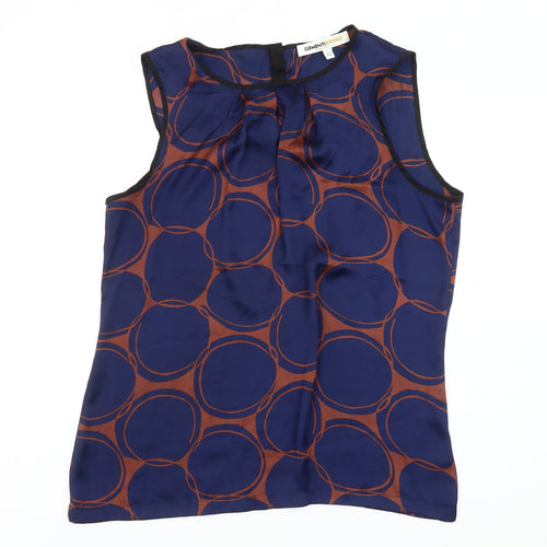 Clements Ribeiro Women's Blue Geometric Blouse Size 14