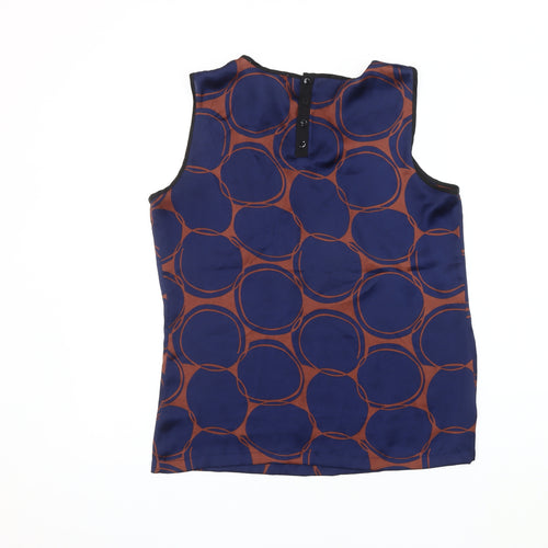 Clements Ribeiro Women's Blue Geometric Blouse Size 14