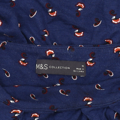 Marks and Spencer Women's Blue Blouse, Size 16