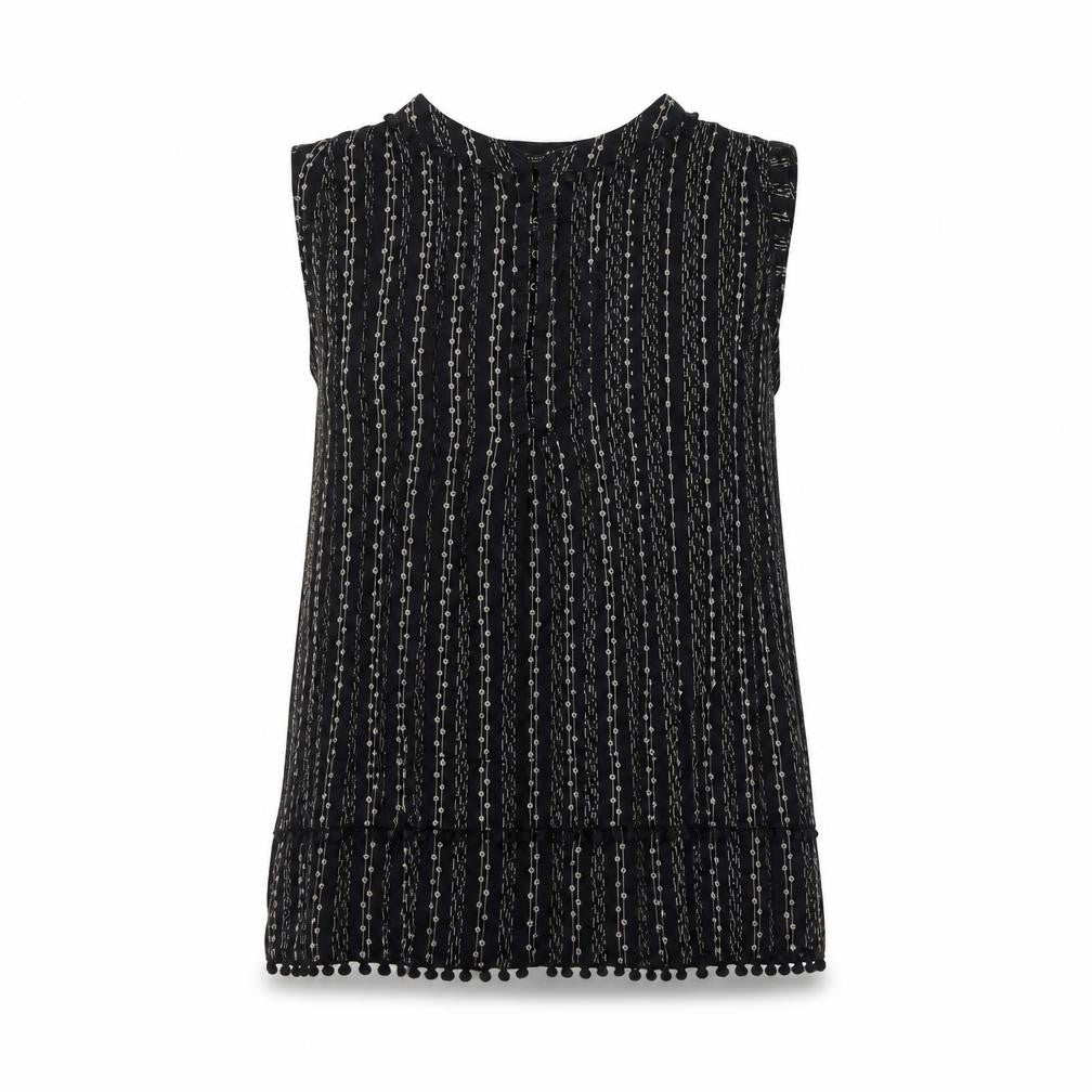 Front view of Scotch & Soda Women's Black Striped Blouse, size S