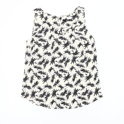 Oasis Women's Black Floral Tank Top Size 10