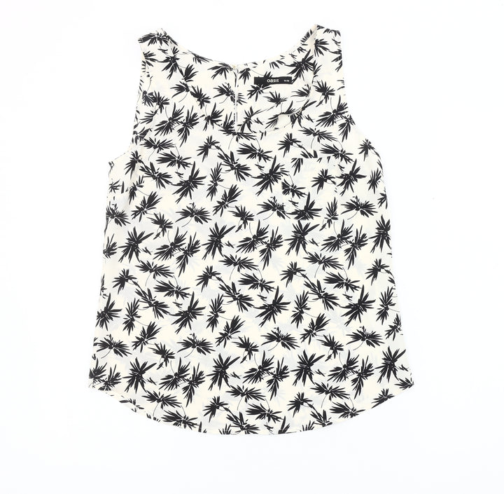 Oasis Women's Black Floral Tank Top Size 10