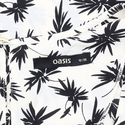 Oasis Women's Black Floral Tank Top Size 10