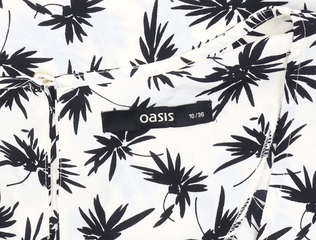 Oasis Women's Black Floral Tank Top Size 10