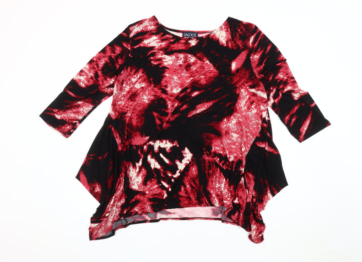 Saloos Women's Red Abstract Tunic, Size 18