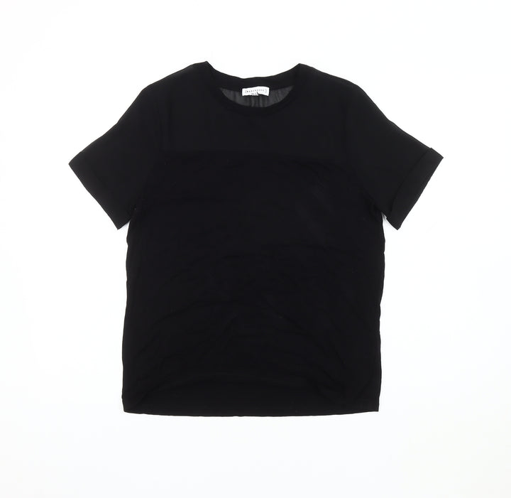 Warehouse Women's Black Short Sleeve Top Size 10
