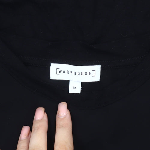 Warehouse Women's Black Short Sleeve Top Size 10