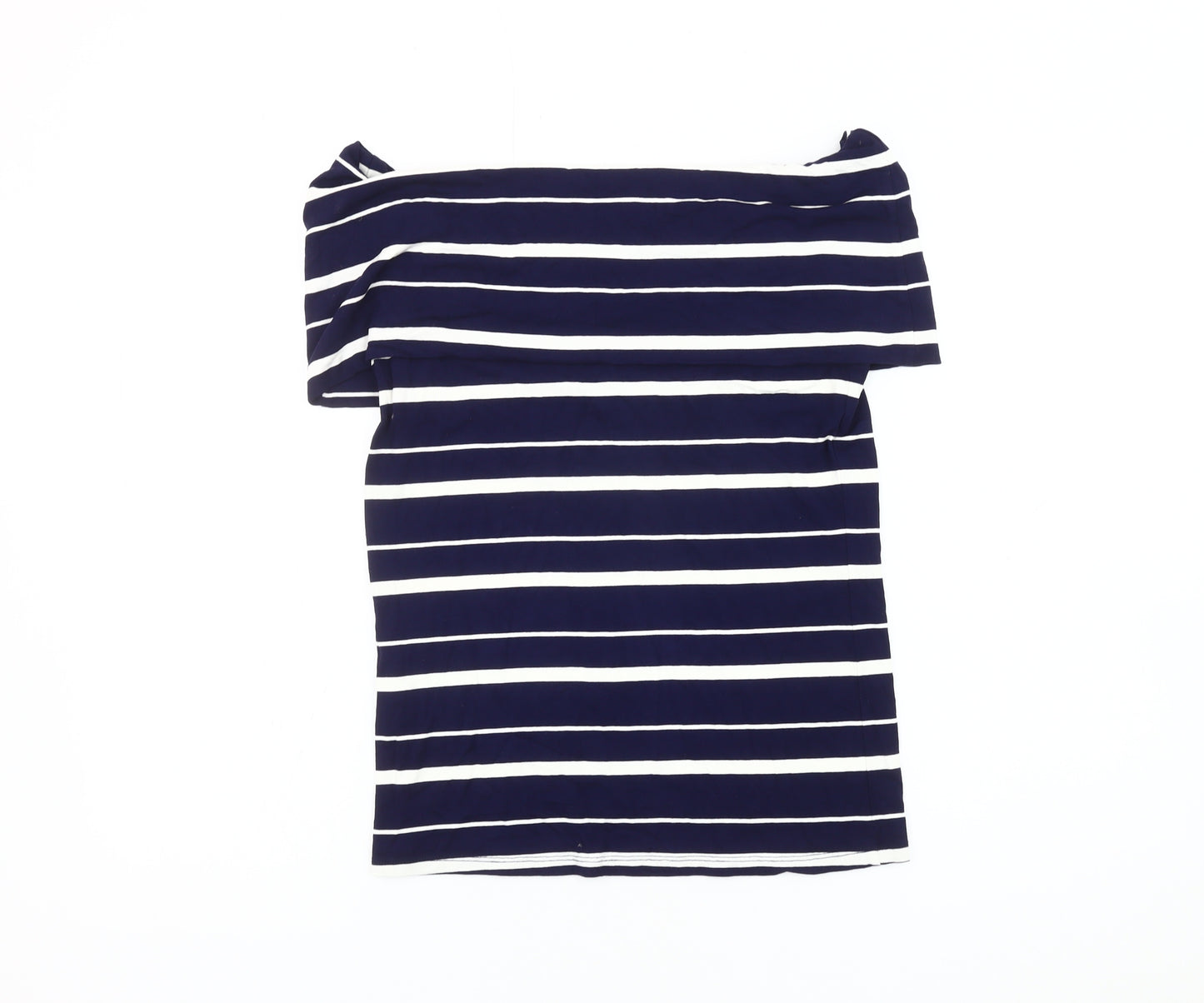 Warehouse Women's Blue Off Shoulder Striped Top Size 10