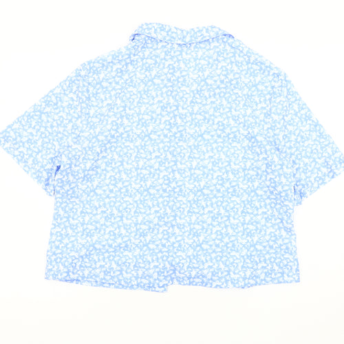 Honor Millburn Women's Blue Floral Button-Up Blouse Size 16