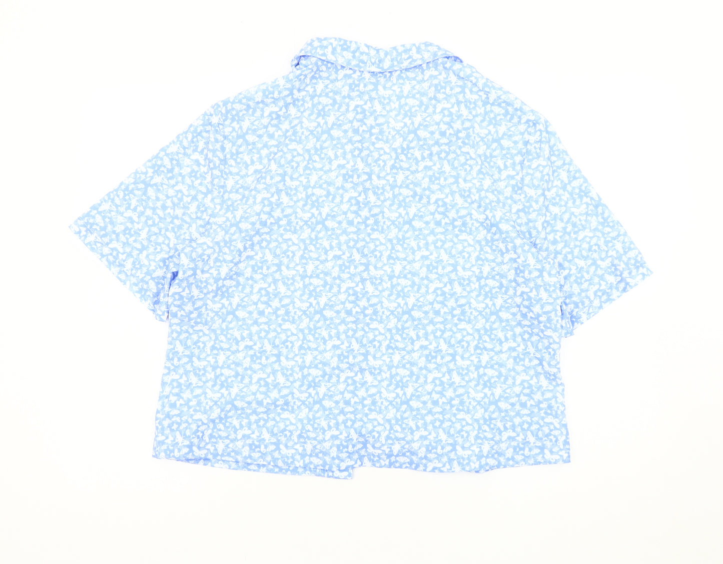 Honor Millburn Women's Blue Floral Button-Up Blouse Size 16