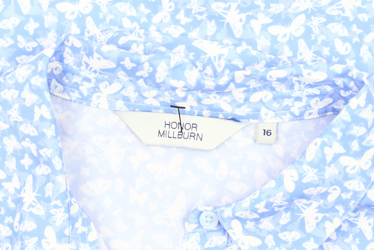 Honor Millburn Women's Blue Floral Button-Up Blouse Size 16