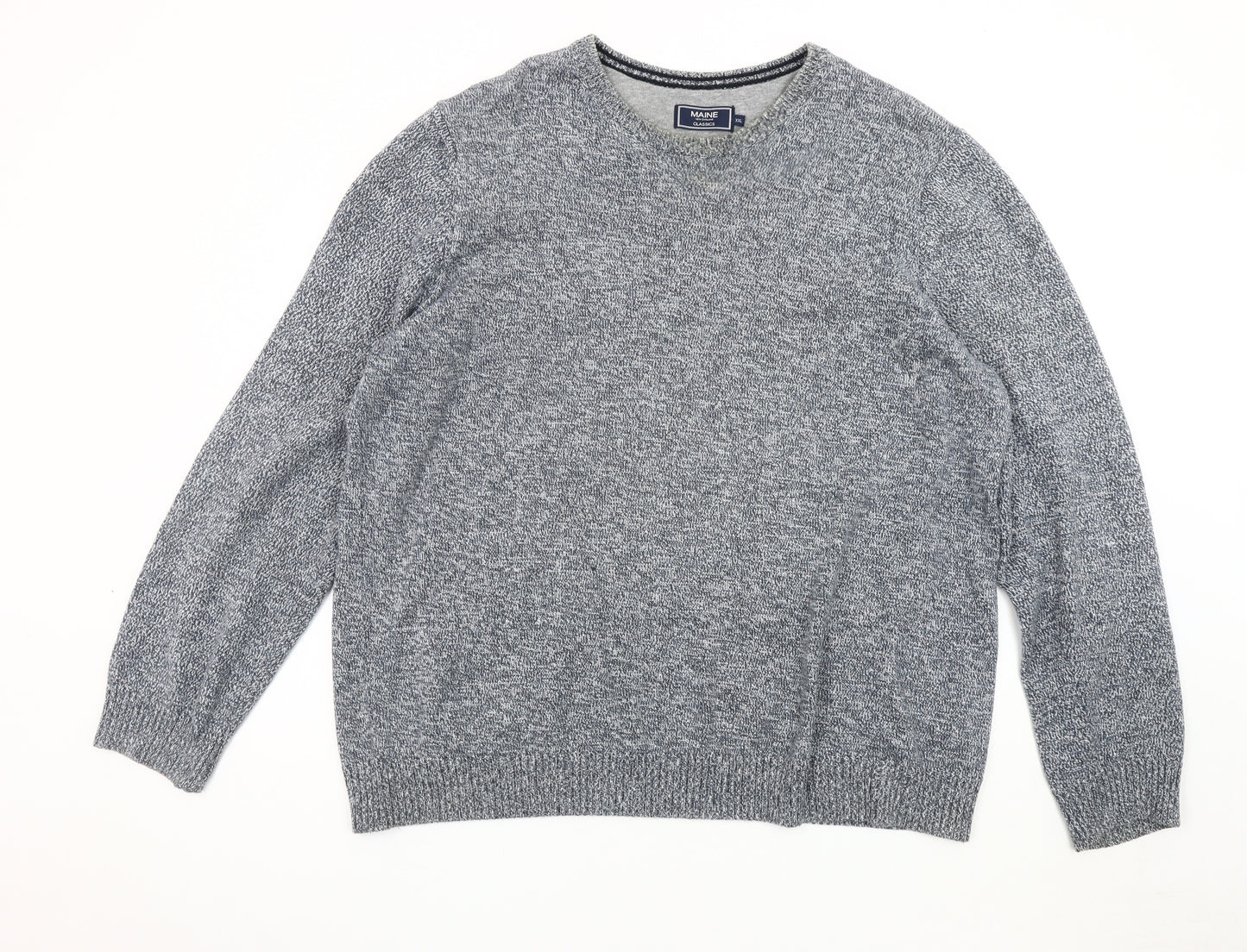 MAINE NEW ENGLAND Men's Grey Cotton Pullover Jumper 2XL