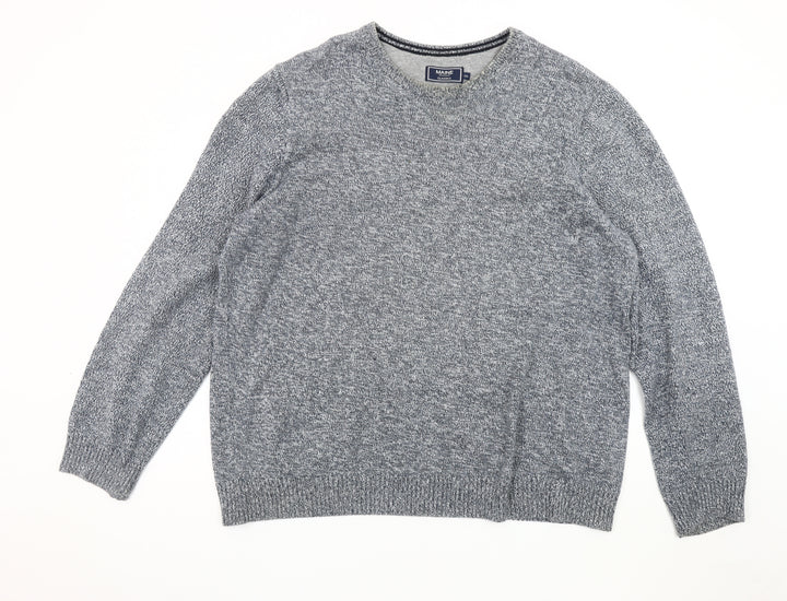 MAINE NEW ENGLAND Men's Grey Cotton Pullover Jumper 2XL