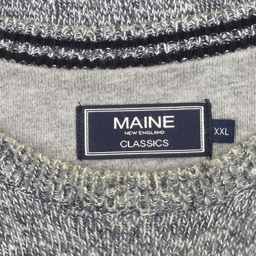 MAINE NEW ENGLAND Men's Grey Cotton Pullover Jumper 2XL