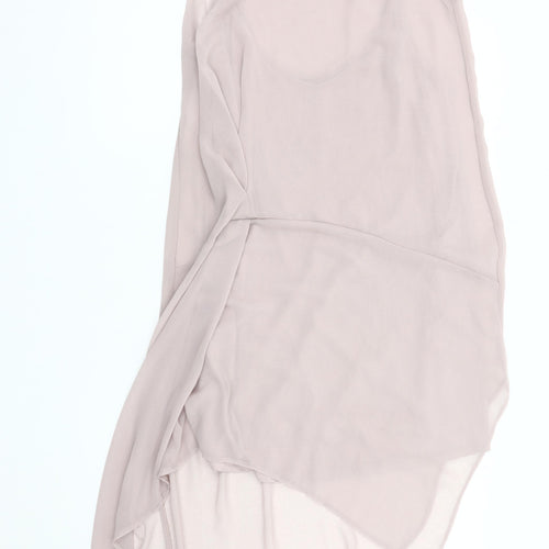Zara Women's Grey Asymmetric Sleeveless Dress M
