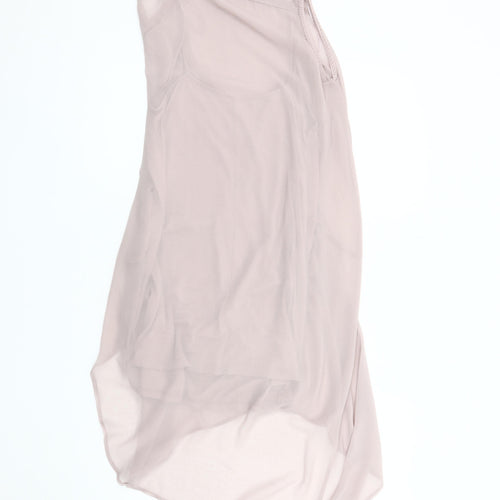 Zara Women's Grey Asymmetric Sleeveless Dress M