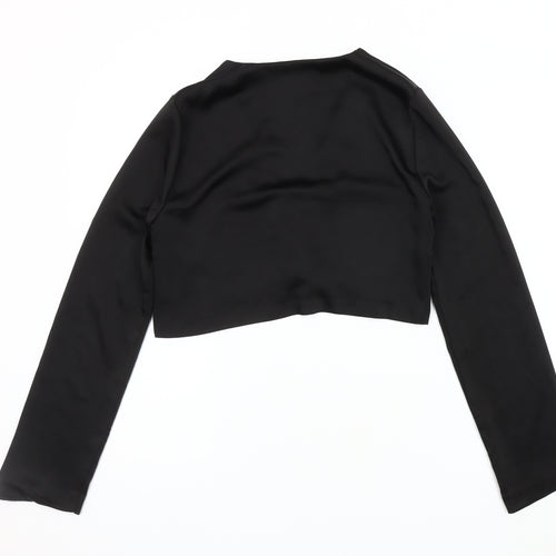 Zara Women's Black Cropped Blouse, Size 10, Casual Chic