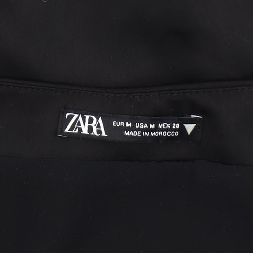 Zara Women's Black Cropped Blouse, Size 10, Casual Chic