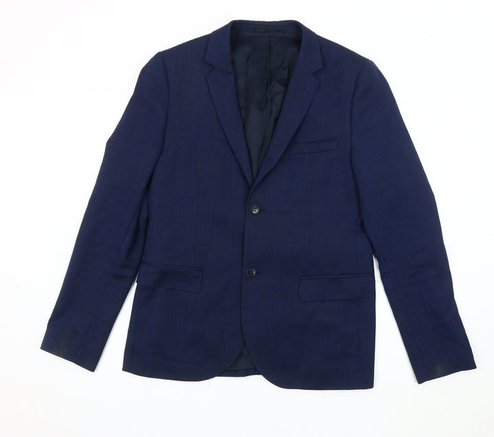 Topman Men's Blue Blazer, Size 40 Regular Fit