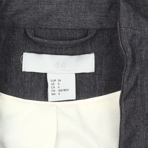 H&M Women's Grey Blazer - Size 6 Classic Fit