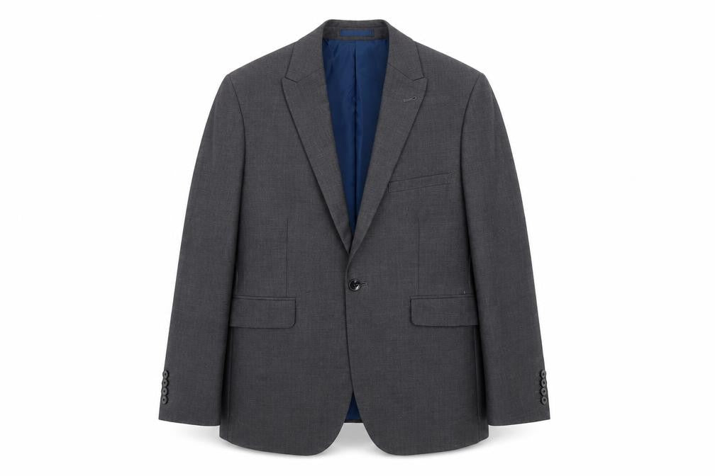 Front view of Burton Menswear Grey Slim Fit Men's Blazer 38S
