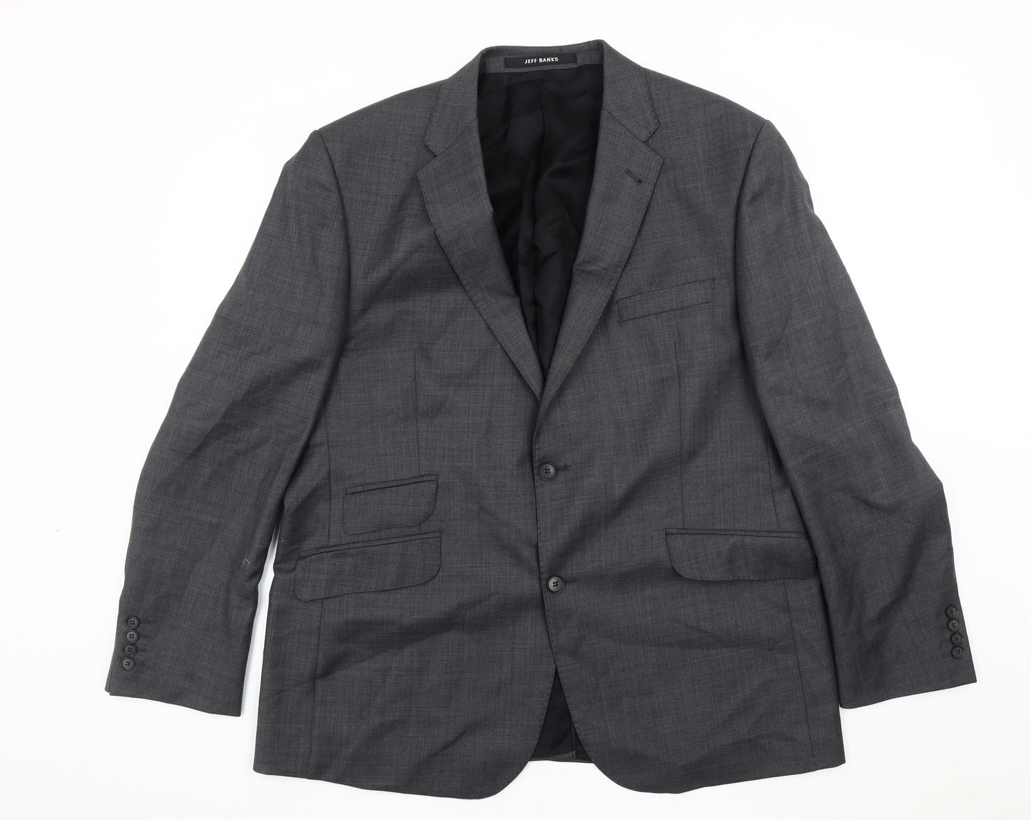 Jeff Banks Men's Grey Blazer, Size 42, Regular Fit