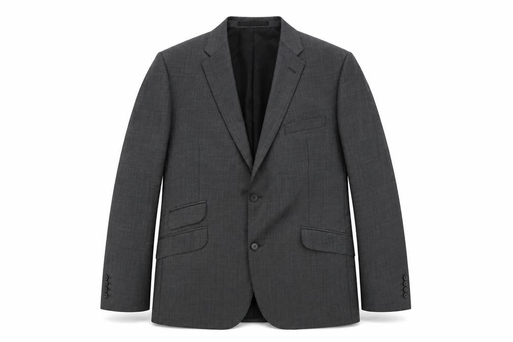 Front view of Jeff Banks Men's Grey Blazer, size 42, Regular Fit