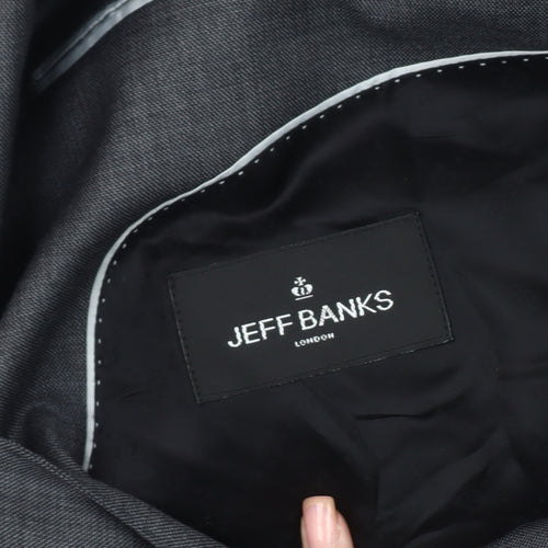 Jeff Banks Men's Grey Blazer, Size 42, Regular Fit