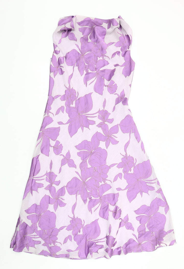 Jacques Vert Women's Purple Floral Sleeveless Dress Size 10