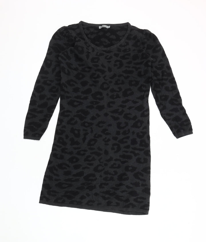 Soaked in Luxury Women's Black Animal Print Shift Dress - Size S