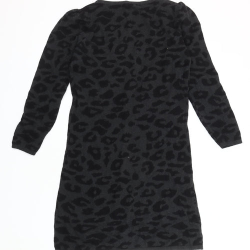 Soaked in Luxury Women's Black Animal Print Shift Dress - Size S