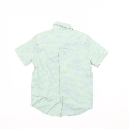 Gap Kids Boys Green Striped Button-Up Shirt 6-7 Years