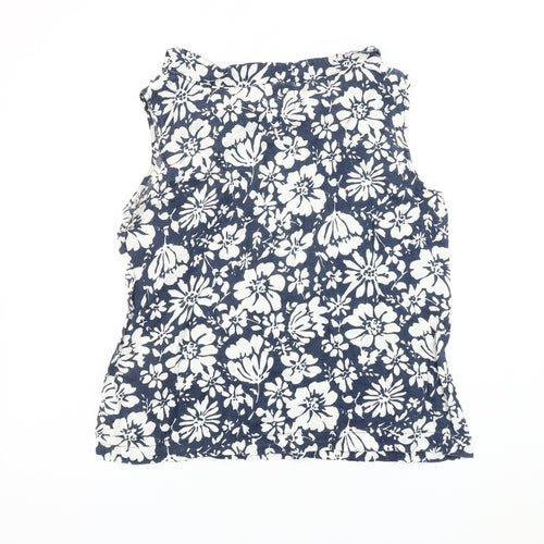 Heyton Women's Blue Floral Linen Blouse Size 12