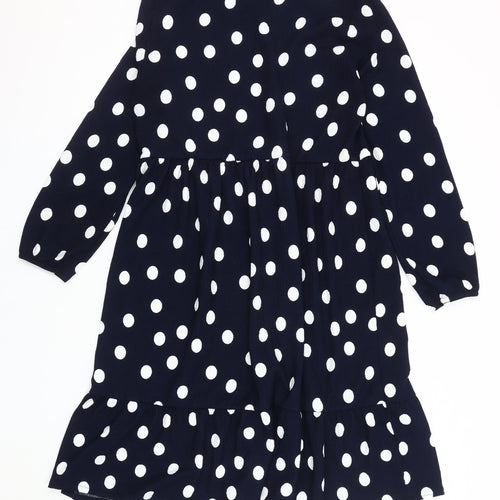 Marks and Spencer Women Blue Polka Dot Dress Size 12-14