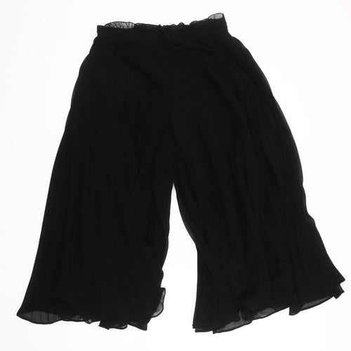 Zara Women's Black Chiffon Wide-Leg Trousers