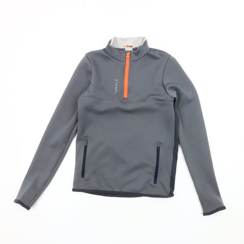 Decathlon Boys Grey 1/2 Zip Sweatshirt, 10-11 Years