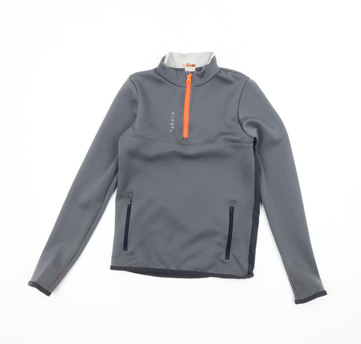 Decathlon Boys Grey 1/2 Zip Sweatshirt, 10-11 Years