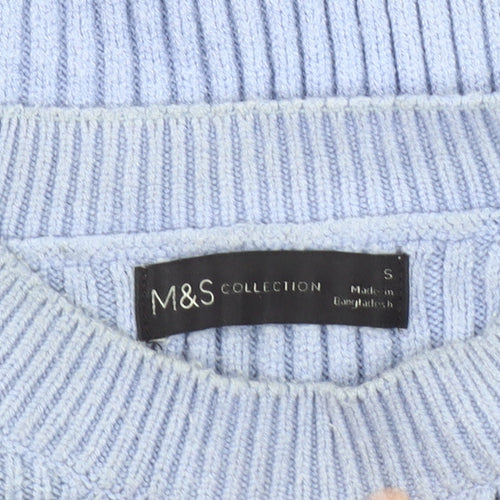Marks and Spencer Women's Blue Knit Pullover Jumper
